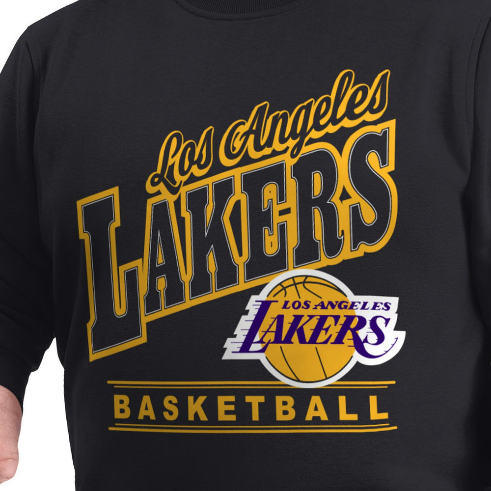 Black Los Angeles Lakers G-III Sports by Carl Banks Adaptive Headliner Fleece Crewneck Sweatshirt | NBA