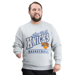 Gray New York Knicks G-III Sports by Carl Banks Adaptive Headliner Fleece Crewneck Sweatshirt | NBA