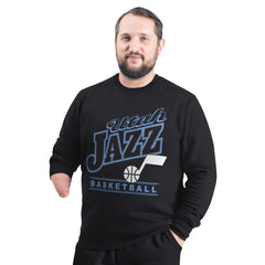 Black Utah Jazz G-III Sports by Carl Banks Adaptive Headliner Fleece Crewneck Sweatshirt | NBA