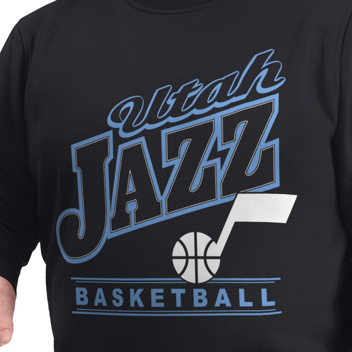 Black Utah Jazz G-III Sports by Carl Banks Adaptive Headliner Fleece Crewneck Sweatshirt | NBA