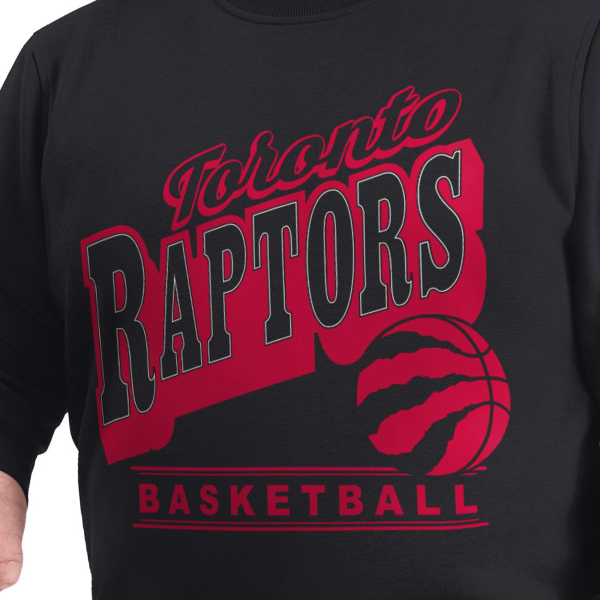 Black Toronto Raptors G-III Sports by Carl Banks Adaptive Headliner Fleece Crewneck Sweatshirt | NBA