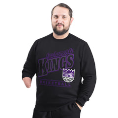Black Sacramento Kings G-III Sports by Carl Banks Adaptive Headliner Fleece Crewneck Sweatshirt | NBA