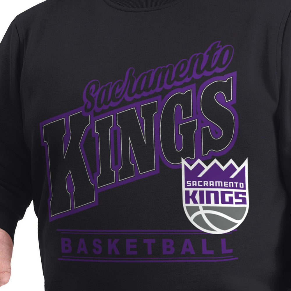 Black Sacramento Kings G-III Sports by Carl Banks Adaptive Headliner Fleece Crewneck Sweatshirt | NBA