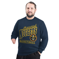 Navy Denver Nuggets G-III Sports by Carl Banks Adaptive Headliner Fleece Crewneck Sweatshirt sale | NBA