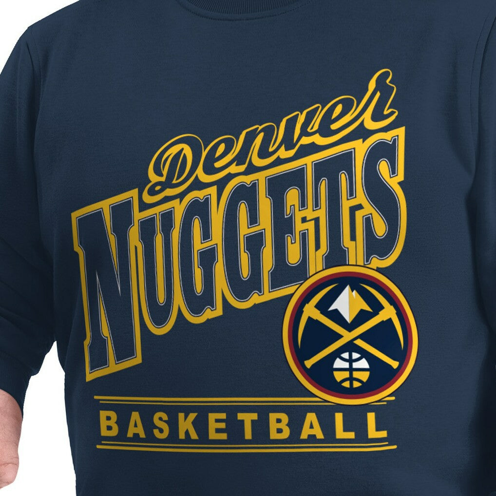 Navy Denver Nuggets G-III Sports by Carl Banks Adaptive Headliner Fleece Crewneck Sweatshirt sale | NBA