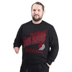 Black Portland Trail Blazers G-III Sports by Carl Banks Adaptive Headliner Fleece Crewneck Sweatshirt | NBA