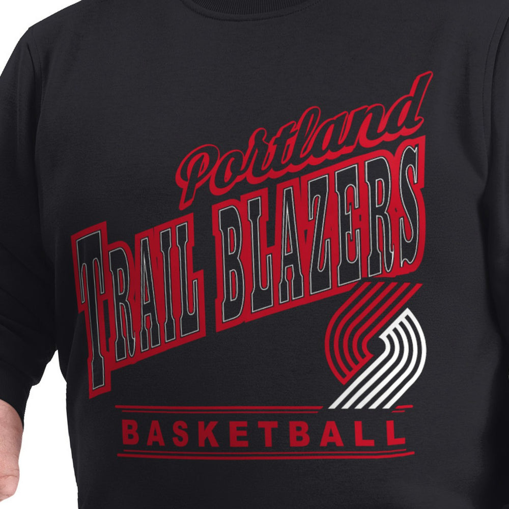 Black Portland Trail Blazers G-III Sports by Carl Banks Adaptive Headliner Fleece Crewneck Sweatshirt | NBA
