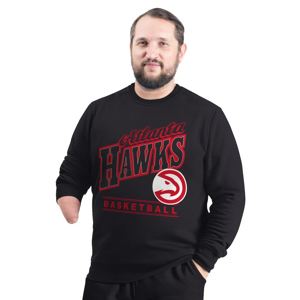 Black Atlanta Hawks G-III Sports by Carl Banks Adaptive Headliner Fleece Crewneck Sweatshirt | NBA