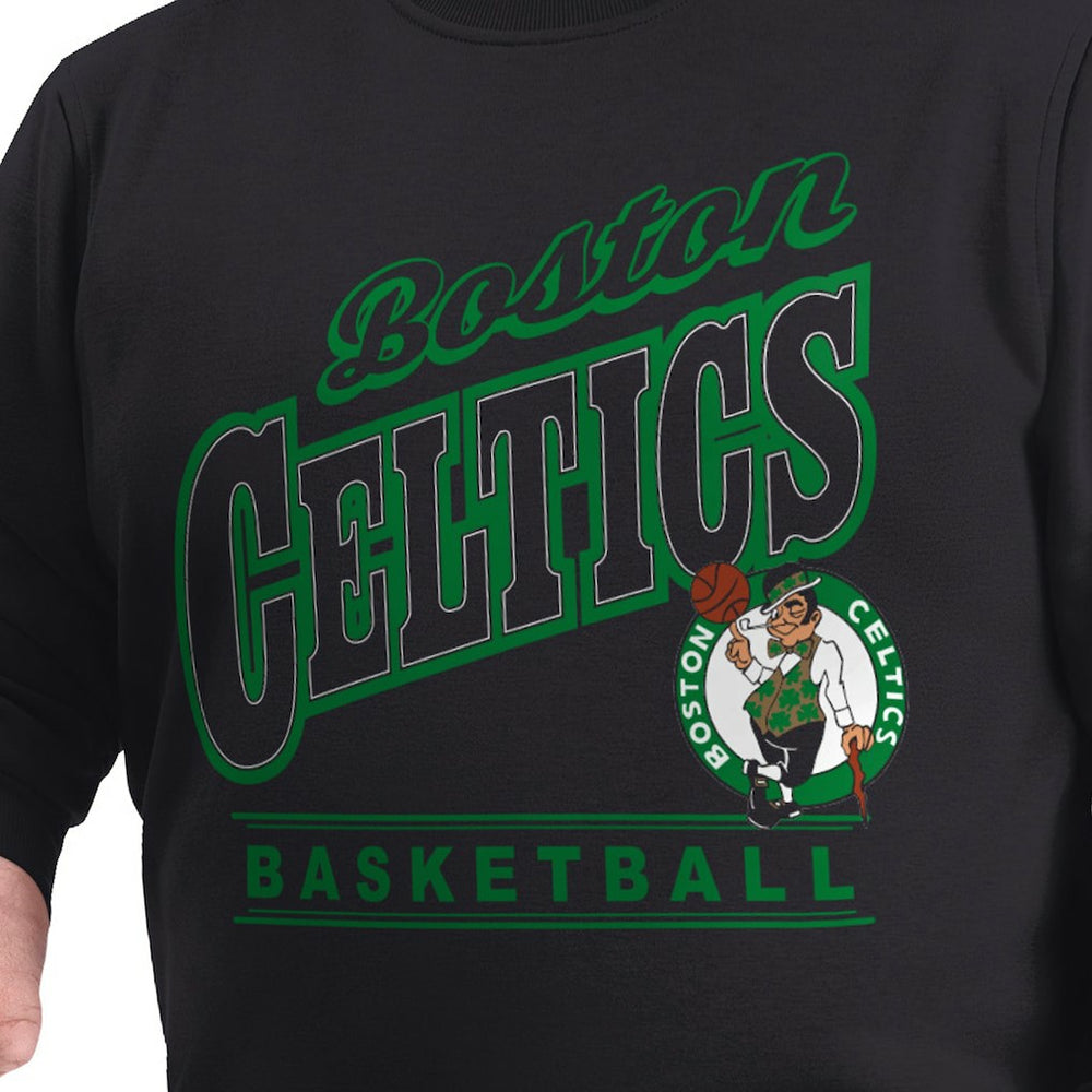 Black Boston Celtics G-III Sports by Carl Banks Adaptive Headliner Fleece Crewneck Sweatshirt | NBA