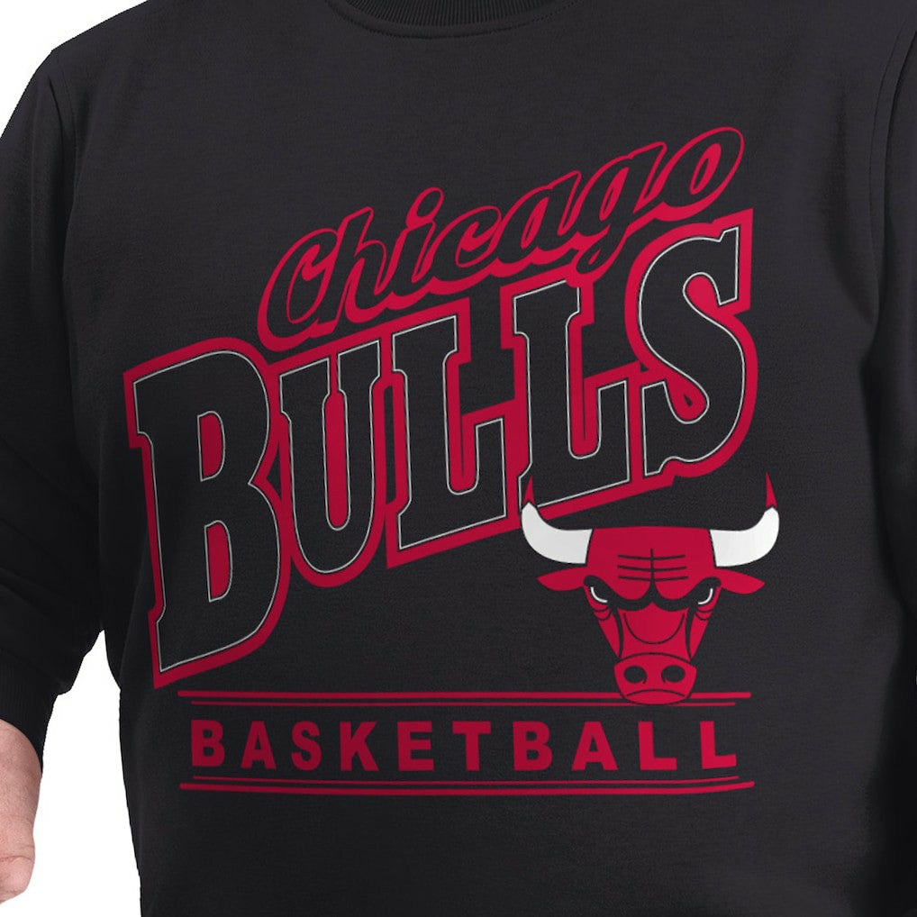 Black Chicago Bulls G-III Sports by Carl Banks Adaptive Headliner Fleece Crewneck Sweatshirt sale | NBA