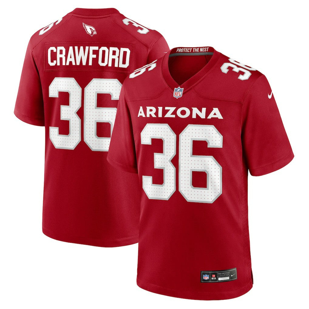 Arizona Cardinals Kitan Crawford  Team Game Jersey | NFL Discount