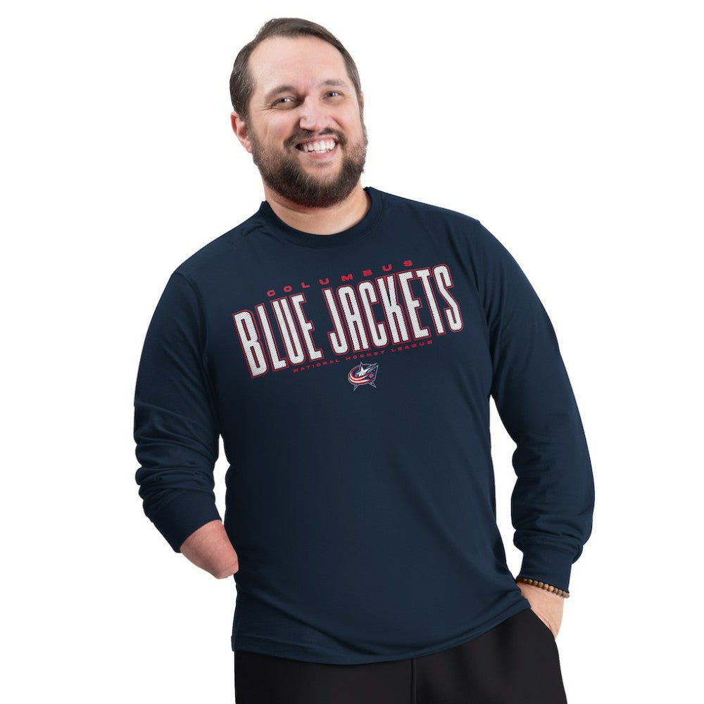 Columbus Blue Jackets G-III Sports by Carl Banks Adaptive Mesh Effect Long Sleeve T-Shirt -  NHL T-shirts