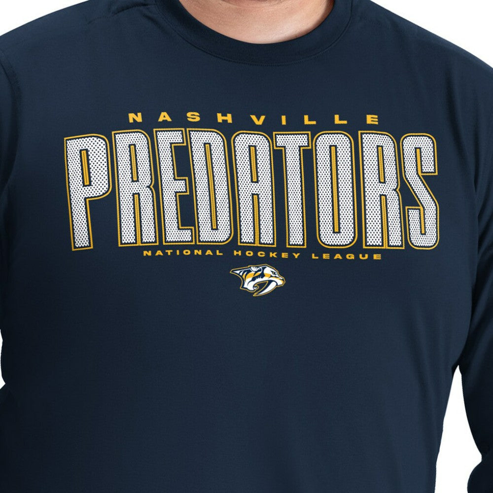 Nashville Predators G-III Sports by Carl Banks Adaptive Mesh Effect Long Sleeve T-Shirt -  NHL T-shirts
