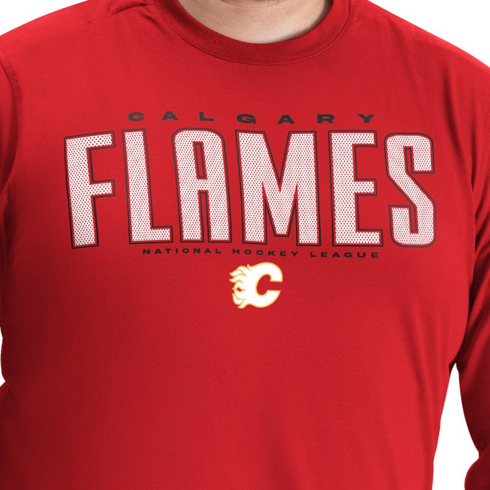 Calgary Flames G-III Sports by Carl Banks Adaptive Mesh Effect Long Sleeve T-Shirt -  NHL T-shirts