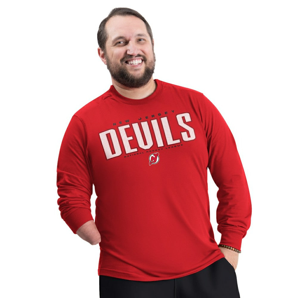 New Jersey Devils G-III Sports by Carl Banks Adaptive Mesh Effect Long Sleeve T-Shirt -  NHL T-shirts