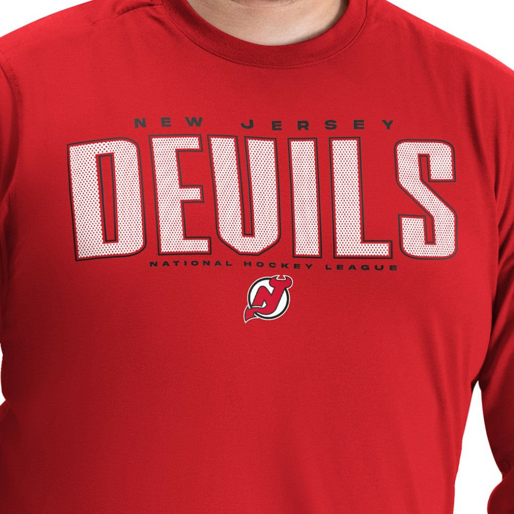 New Jersey Devils G-III Sports by Carl Banks Adaptive Mesh Effect Long Sleeve T-Shirt -  NHL T-shirts