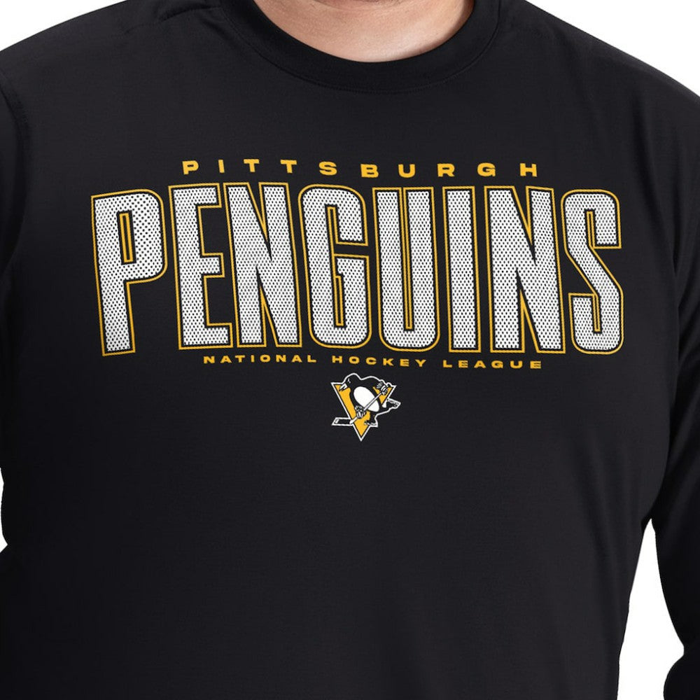 Pittsburgh Penguins G-III Sports by Carl Banks Adaptive Mesh Effect Long Sleeve T-Shirt -  NHL T-shirts