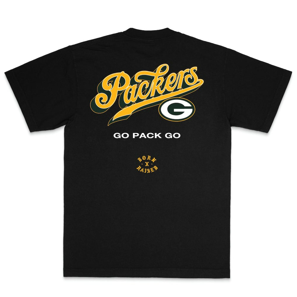 Green Bay Packers Born x Raised Unisex Pro Script T-Shirt | NFL US