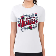 White Washington Wizards G-III 4Her by Carl Banks Women's Super-Slim Fit Lightweight Roses Crew Neck T-Shirt | NBA