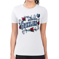 White Memphis Grizzlies G-III 4Her by Carl Banks Women's Super-Slim Fit Lightweight Roses Crew Neck T-Shirt | NBA