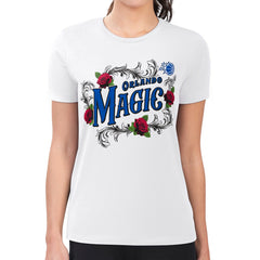 White Orlando Magic G-III 4Her by Carl Banks Women's Super-Slim Fit Lightweight Roses Crew Neck T-Shirt | NBA