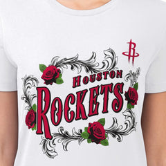 White Houston Rockets G-III 4Her by Carl Banks Women's Super-Slim Fit Lightweight Roses Crew Neck T-Shirt | NBA