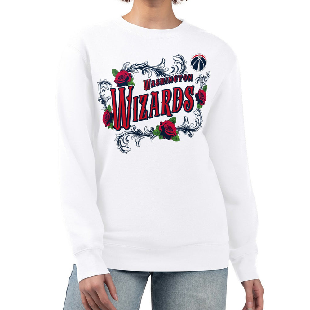 White Washington Wizards G-III 4Her by Carl Banks Women's Roses Fleece Tri-Blend Sweatshirt | NBA