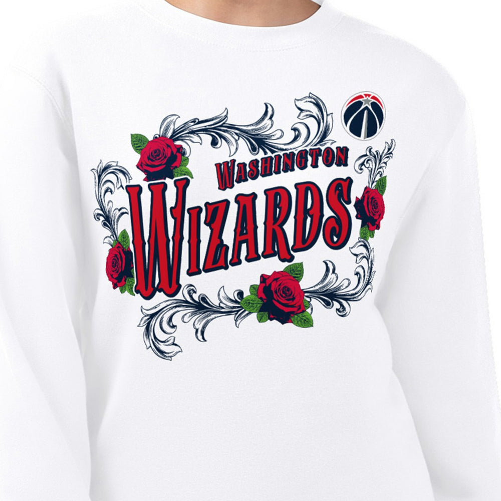 White Washington Wizards G-III 4Her by Carl Banks Women's Roses Fleece Tri-Blend Sweatshirt | NBA