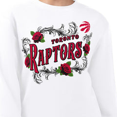 White Toronto Raptors G-III 4Her by Carl Banks Women's Roses Fleece Tri-Blend Sweatshirt | NBA