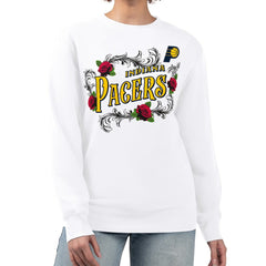 White Indiana Pacers G-III 4Her by Carl Banks Women's Roses Fleece Tri-Blend Sweatshirt | NBA