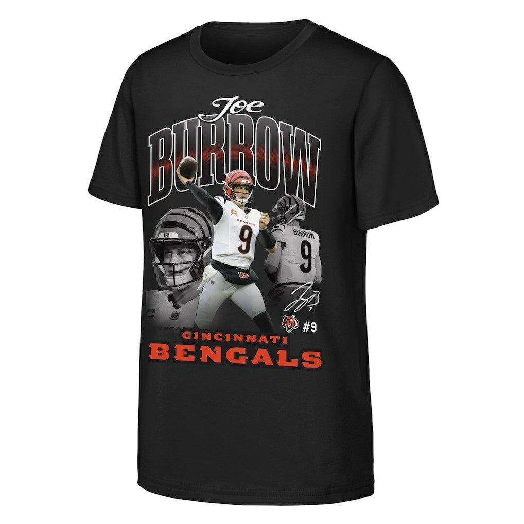 Cincinnati Bengals Joe Burrow  Outerstuff Youth Triple Pic T-Shirt | NFL Hot