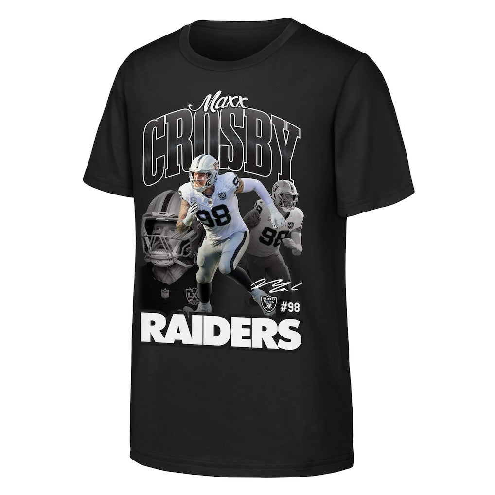 Las Vegas Raiders Maxx Crosby  Outerstuff Youth Triple Pic T-Shirt | NFL Outlet