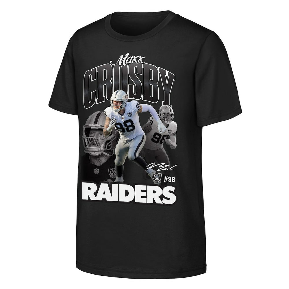 Las Vegas Raiders Maxx Crosby  Outerstuff Youth Triple Pic T-Shirt | NFL Outlet