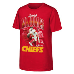 Kansas City Chiefs Patrick Mahomes  Outerstuff Youth Triple Pic T-Shirt | NFL New
