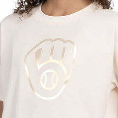 Milwaukee Brewers Starter Women's Pastels Boxy Cropped T-Shirt - MLB T-shirts