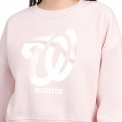 Washington Nationals Starter Women's Pastels Boxy Fleece Sweatshirt - MLB Sweatshirts