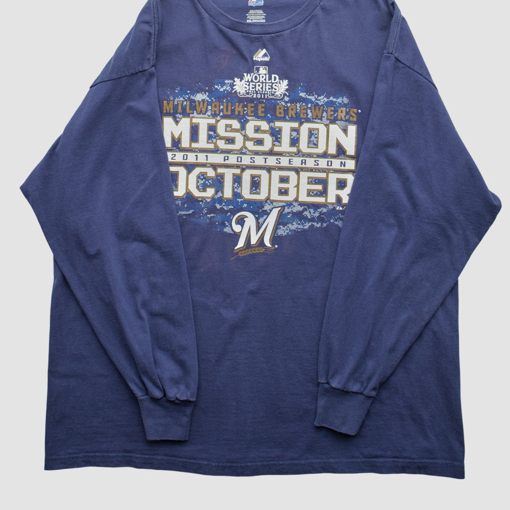 Milwaukee Brewers Majestic 2011 Long Sleeve T-Shirt - MLB T-shirts
