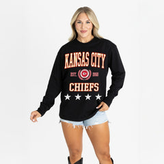 Kansas City Chiefs Gameday Couture Women's Oversized Everyday Star Long Sleeve T-Shirt | NFL Near me