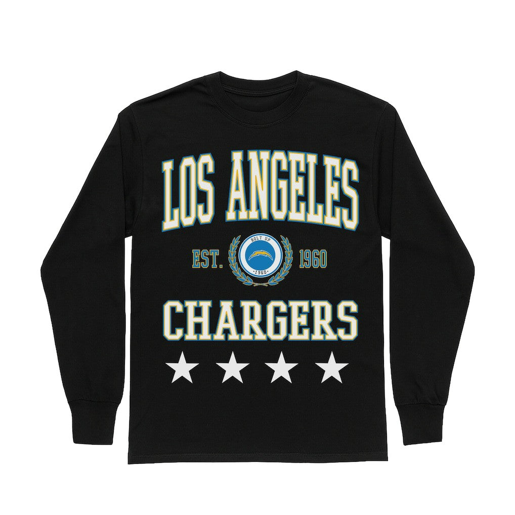 Los Angeles Chargers Gameday Couture Women's Oversized Everyday Star Long Sleeve T-Shirt | NFL Online