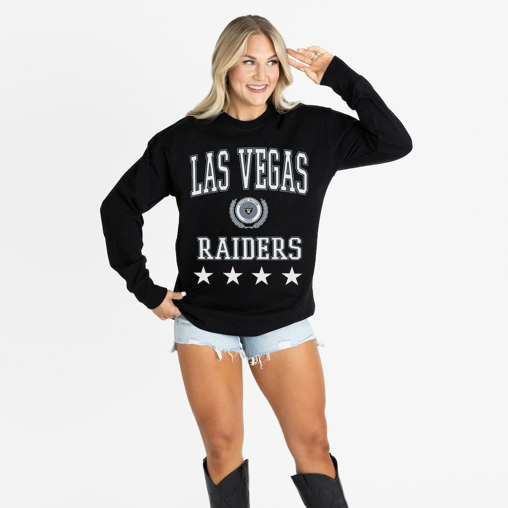Las Vegas Raiders Gameday Couture Women's Oversized Everyday Star Long Sleeve T-Shirt | NFL New