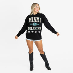 Miami Dolphins Gameday Couture Women's Oversized Everyday Star Long Sleeve T-Shirt | NFL Near me