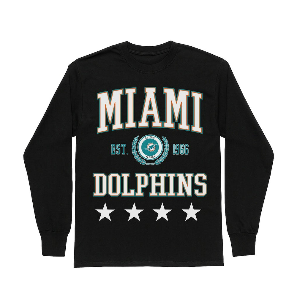 Miami Dolphins Gameday Couture Women's Oversized Everyday Star Long Sleeve T-Shirt | NFL Near me