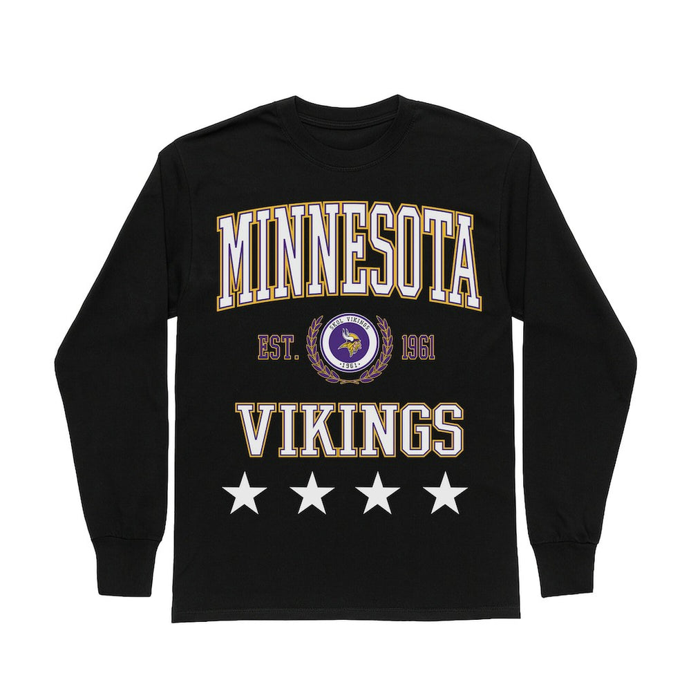 Minnesota Vikings Gameday Couture Women's Oversized Everyday Star Long Sleeve T-Shirt | NFL Hot