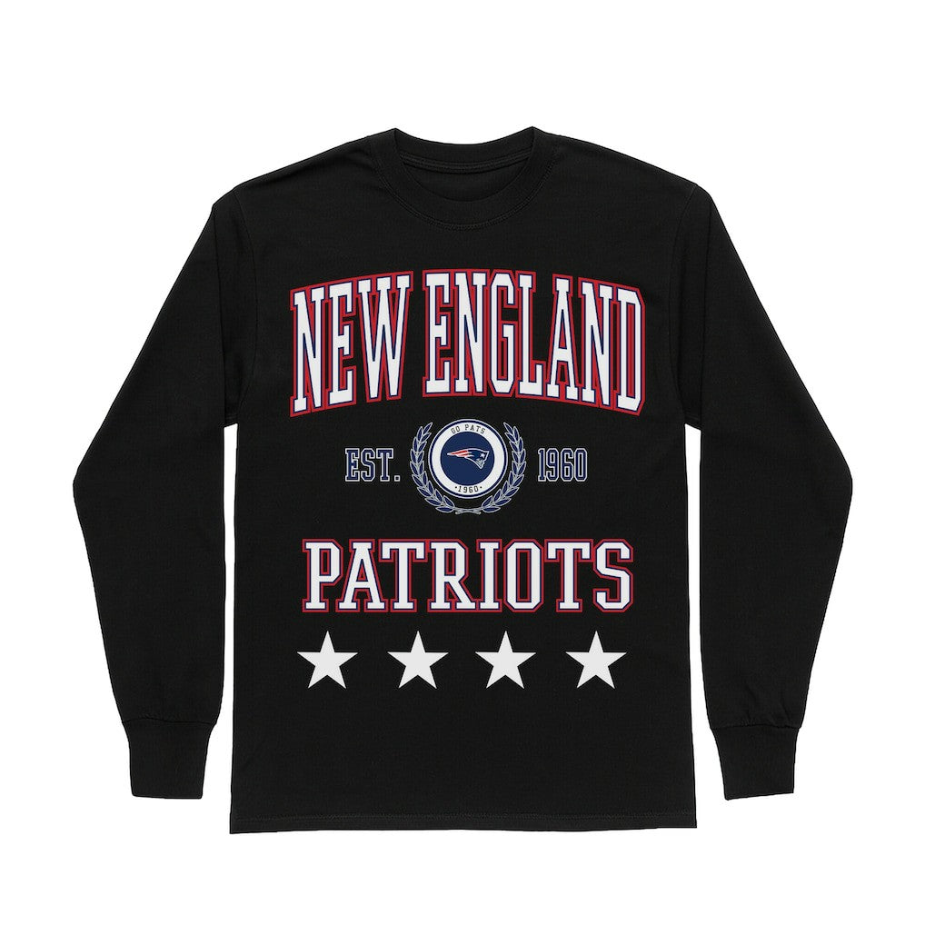 New England Patriots Gameday Couture Women's Oversized Everyday Star Long Sleeve T-Shirt | NFL Outlet