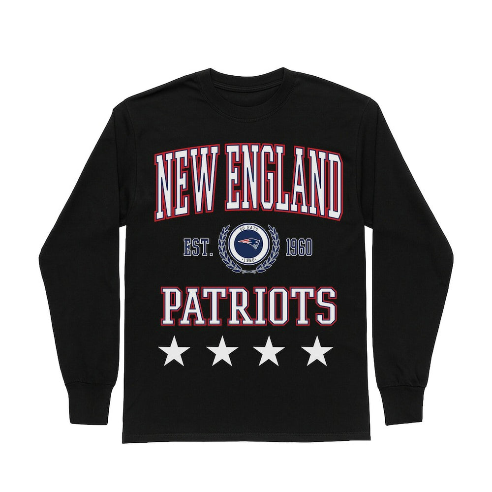 New England Patriots Gameday Couture Women's Oversized Everyday Star Long Sleeve T-Shirt | NFL Outlet