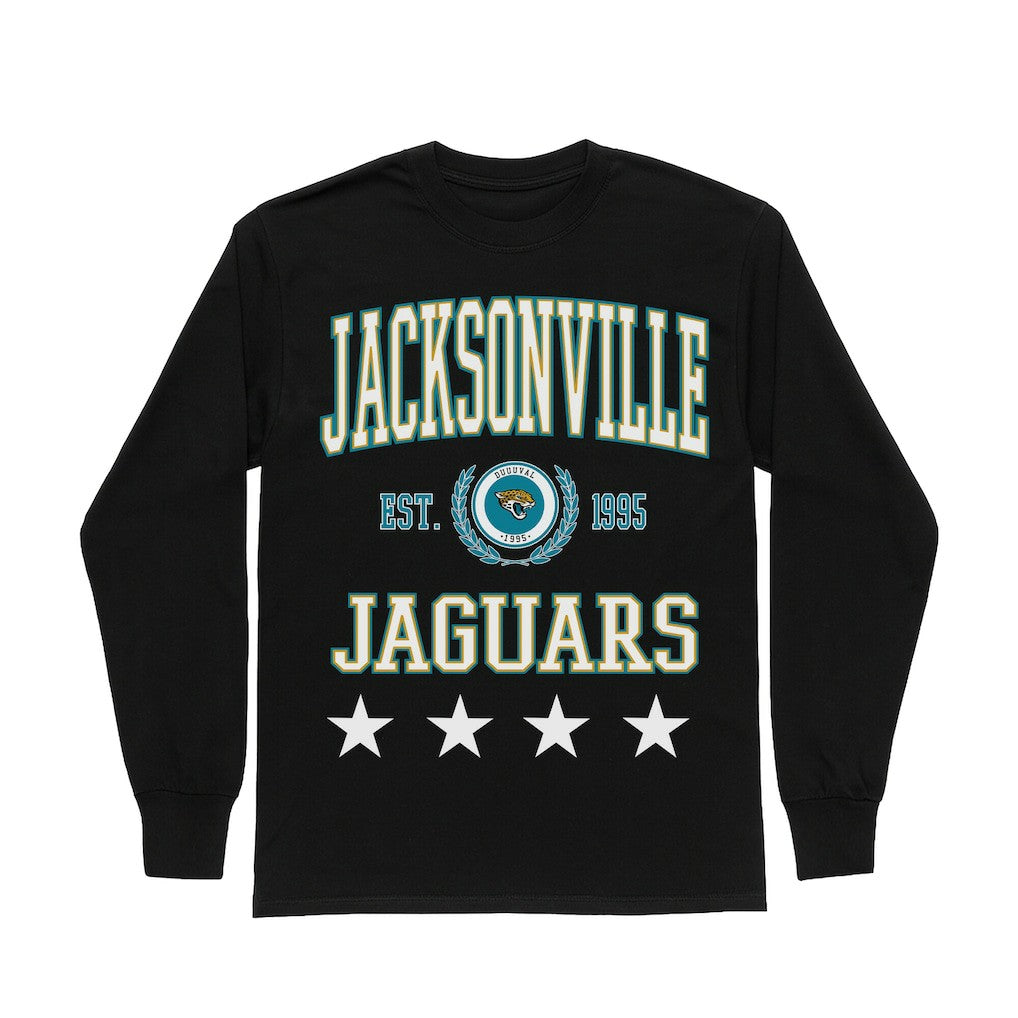 Jacksonville Jaguars Gameday Couture Women's Oversized Everyday Star Long Sleeve T-Shirt | NFL Outlet