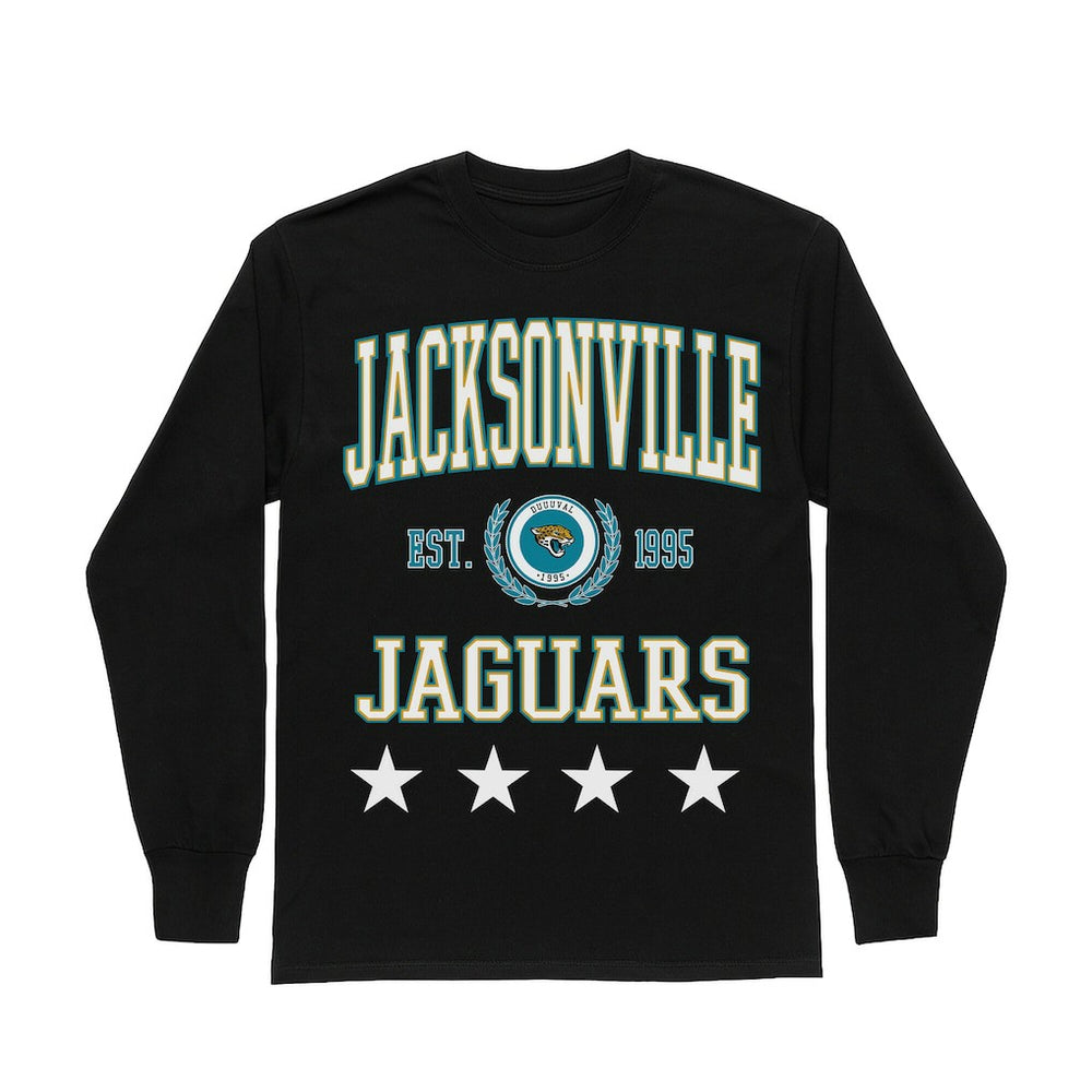 Jacksonville Jaguars Gameday Couture Women's Oversized Everyday Star Long Sleeve T-Shirt | NFL Outlet