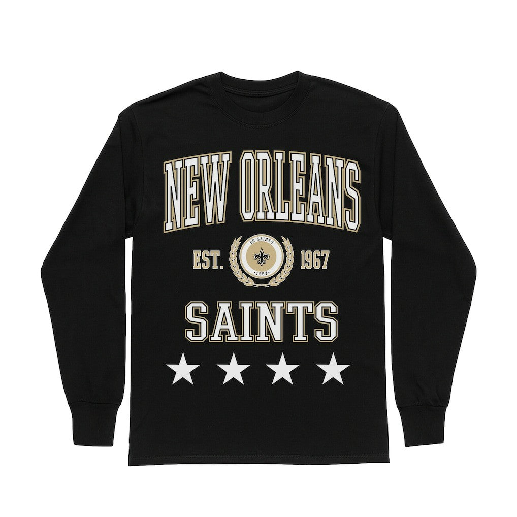 New Orleans Saints Gameday Couture Women's Oversized Everyday Star Long Sleeve T-Shirt | NFL Hot