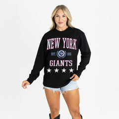 New York Giants Gameday Couture Women's Oversized Everyday Star Long Sleeve T-Shirt | NFL Outlet