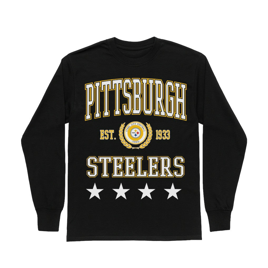 Pittsburgh Steelers Gameday Couture Women's Oversized Everyday Star Long Sleeve T-Shirt | NFL Near me